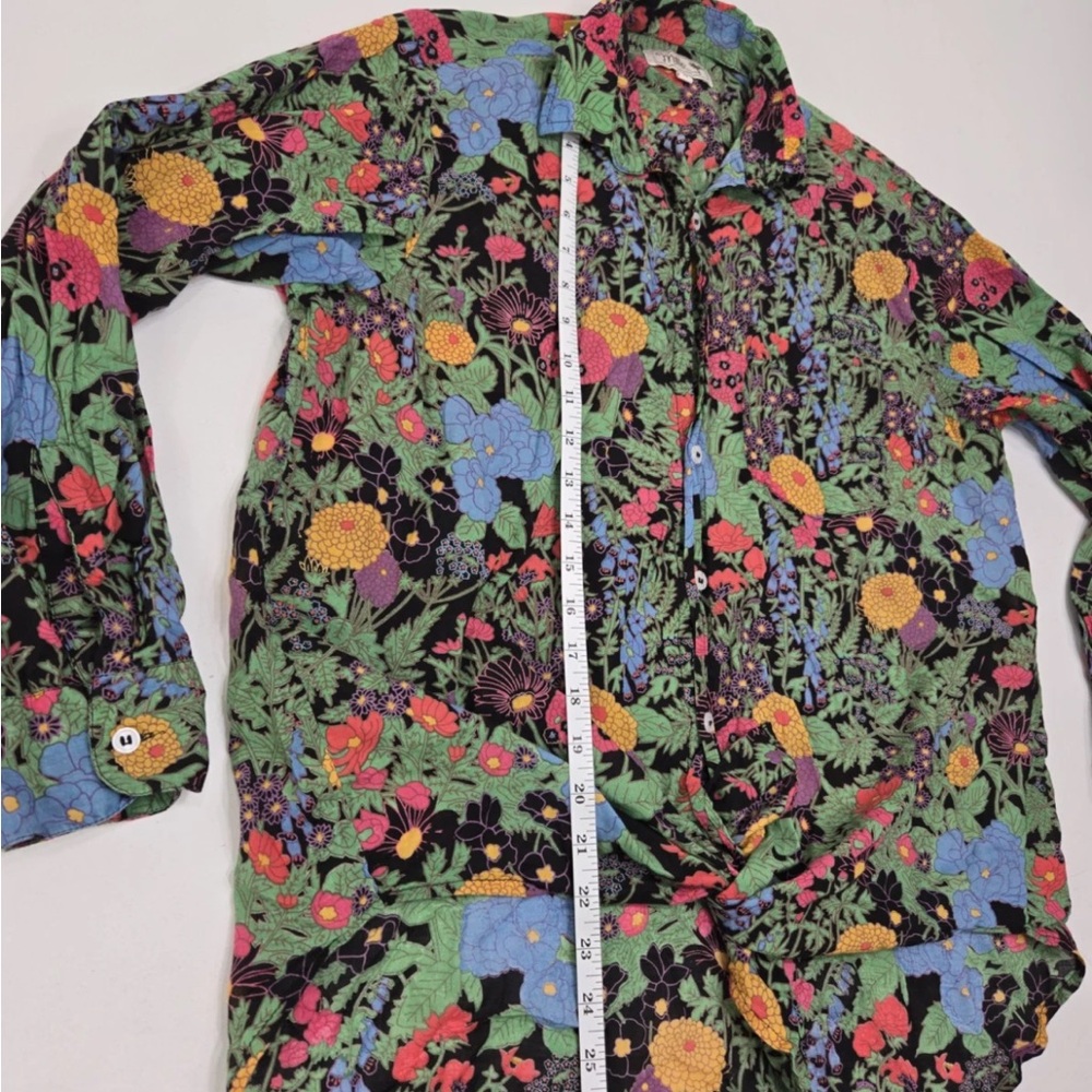 Mille SOFIA Long Sleeve Button Up Shirt Botanica Size M Womens - Picture 6 of 6